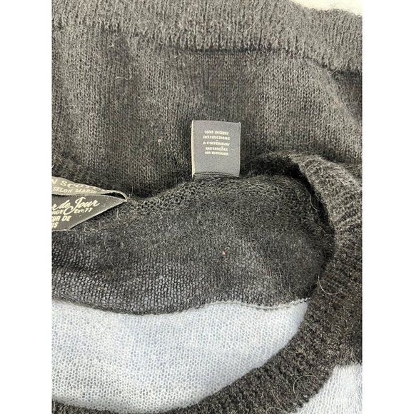 Maison Scotch mohair blend sweater 2 black light blue striped crew neck - Picture 9 of 13